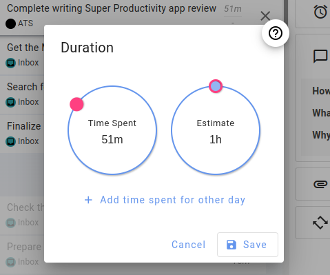 Estimating time required for a task